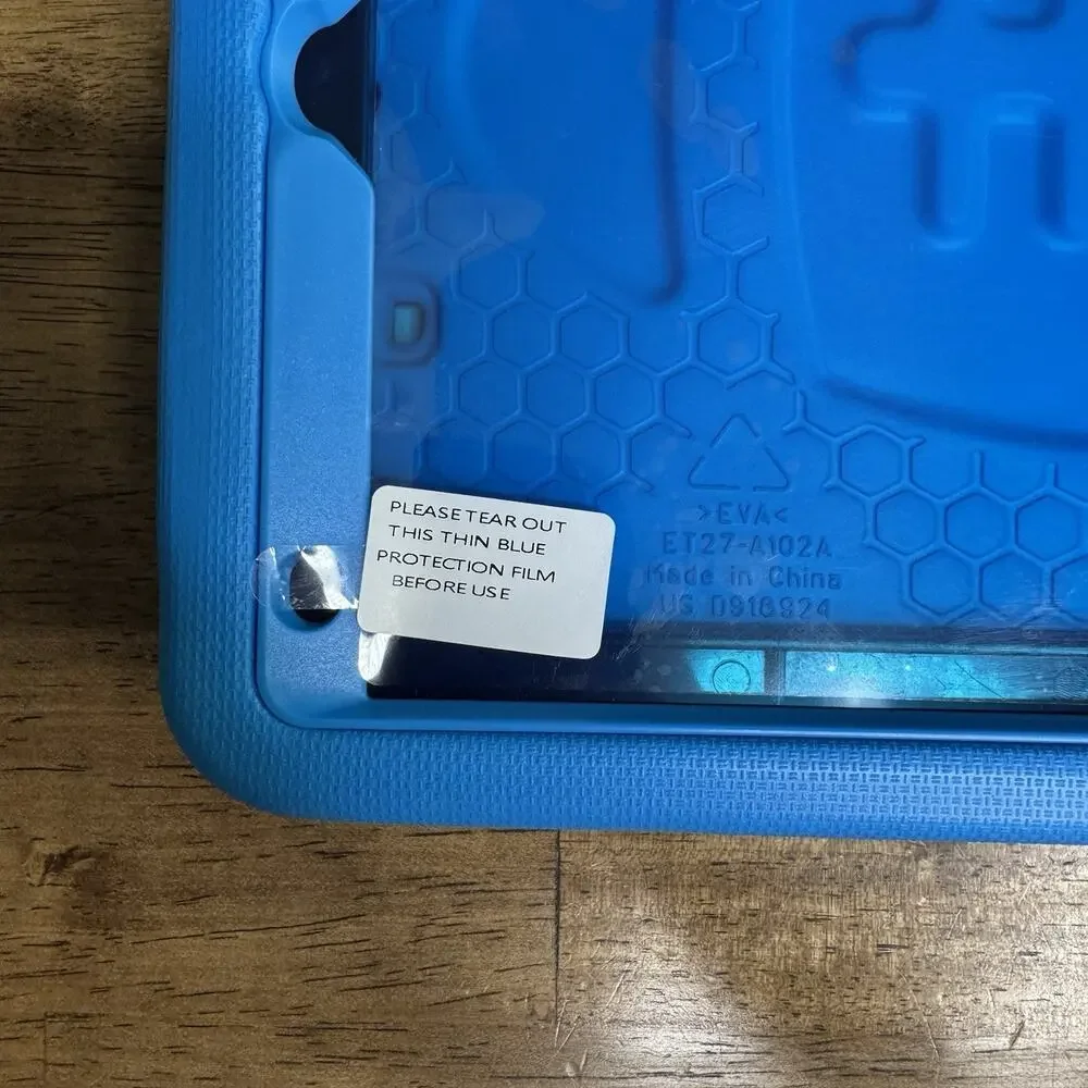 Blue Rugged Shockproof Tablet Case Silicone Gel Rubber Stand Handle